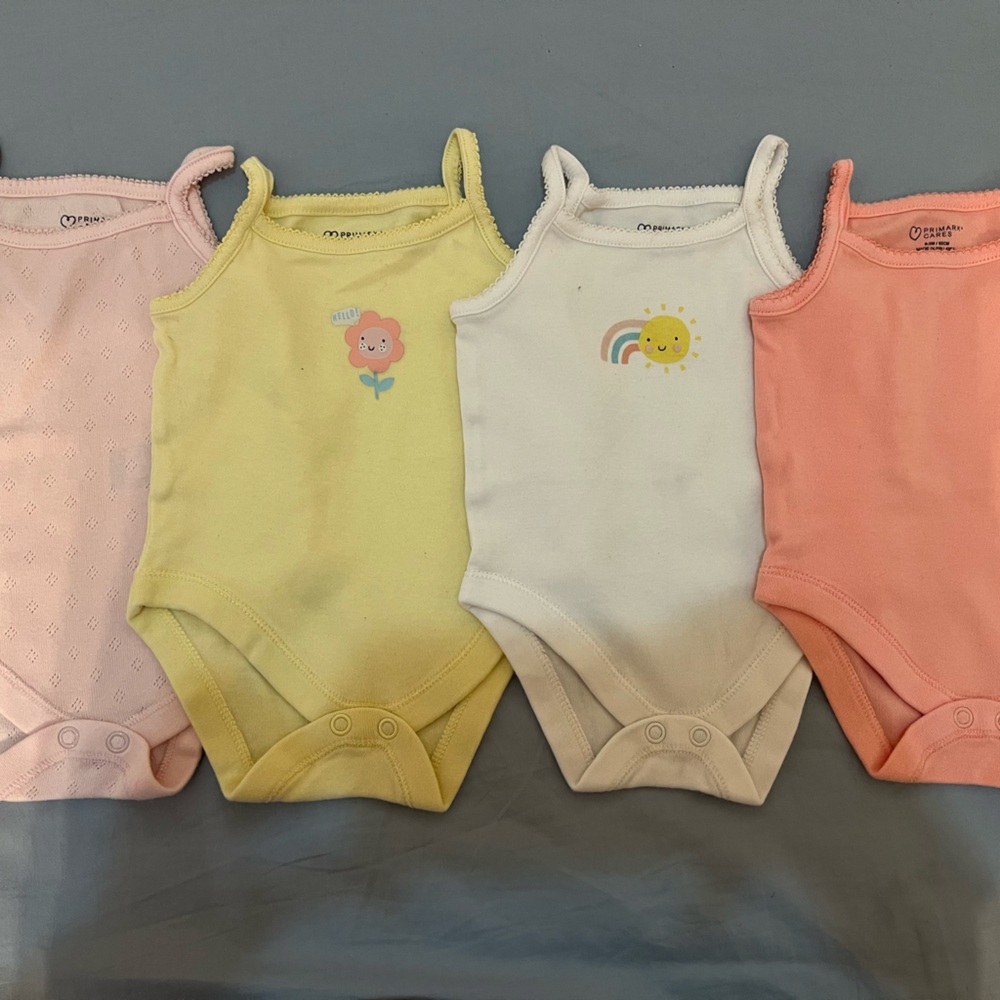 Primark Baby Tank Bodysuits - Yellow, White, Pink, & Coral